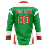 Custom Unisex Green & White Pattern Hockey Jersey