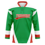 Custom Unisex Green & White Pattern Hockey Jersey