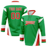 Custom Unisex Green & White Pattern Hockey Jersey