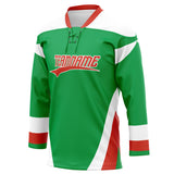 Custom Unisex Green & White Pattern Hockey Jersey