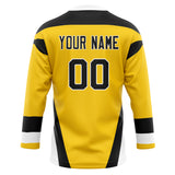 Custom Unisex Yellow & Black Pattern Hockey Jersey