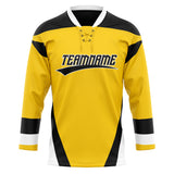 Custom Unisex Yellow & Black Pattern Hockey Jersey