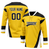 Custom Unisex Yellow & Black Pattern Hockey Jersey