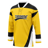 Custom Unisex Yellow & Black Pattern Hockey Jersey