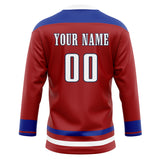 Custom Unisex Crimson & Royal Pattern Hockey Jersey