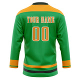 Custom Unisex Green & Gold Pattern Hockey Jersey