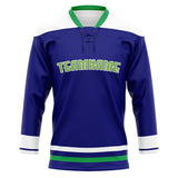 Custom Unisex Royal & White Pattern Hockey Jersey