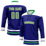 Custom Unisex Royal & White Pattern Hockey Jersey