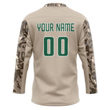 Custom Unisex Gray & Camo Pattern Hockey Jersey