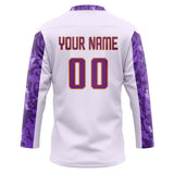 Custom Unisex Purple & Camo Pattern Hockey Jersey