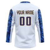 Custom Unisex Blue & Camo Pattern Hockey Jersey