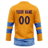 Custom Unisex Gold & Blue Pattern Hockey Jersey