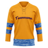 Custom Unisex Gold & Blue Pattern Hockey Jersey