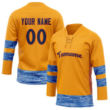 Custom Unisex Gold & Blue Pattern Hockey Jersey