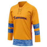 Custom Unisex Gold & Blue Pattern Hockey Jersey