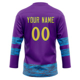 Custom Unisex Purple & Blue Pattern Hockey Jersey