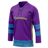 Custom Unisex Purple & Blue Pattern Hockey Jersey