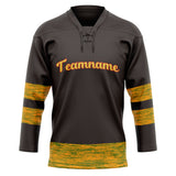 Custom Unisex Brown & Gold Pattern Hockey Jersey