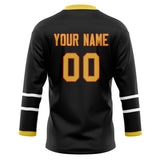 Custom Unisex Black & Gold Pattern Hockey Jersey