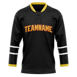 Custom Unisex Black & Gold Pattern Hockey Jersey