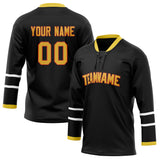 Custom Unisex Black & Gold Pattern Hockey Jersey