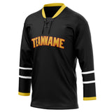 Custom Unisex Black & Gold Pattern Hockey Jersey