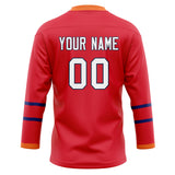 Custom Unisex Red & White Pattern Hockey Jersey