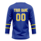 Custom Unisex Blue & Yellow Pattern Hockey Jersey