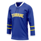 Custom Unisex Blue & Yellow Pattern Hockey Jersey