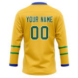 Custom Unisex Yellow & Blue Pattern Hockey Jersey