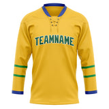 Custom Unisex Yellow & Blue Pattern Hockey Jersey