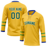 Custom Unisex Yellow & Blue Pattern Hockey Jersey