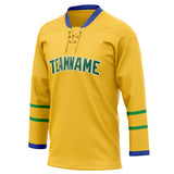 Custom Unisex Yellow & Blue Pattern Hockey Jersey