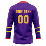 Custom Unisex Purple & Yellow Pattern Hockey Jersey