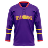 Custom Unisex Purple & Yellow Pattern Hockey Jersey