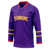 Custom Unisex Purple & Yellow Pattern Hockey Jersey