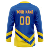 Custom Unisex Royal & Yellow Pattern Hockey Jersey