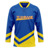 Custom Unisex Royal & Yellow Pattern Hockey Jersey