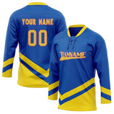 Custom Unisex Royal & Yellow Pattern Hockey Jersey