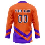 Custom Unisex Orange & Purple Pattern Hockey Jersey