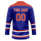 Custom Unisex Blue & Crimson Pattern Hockey Jersey