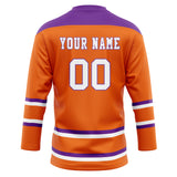 Custom Unisex Orange & Purple Pattern Hockey Jersey