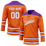 Custom Unisex Orange & Purple Pattern Hockey Jersey