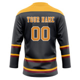 Custom Unisex Black & Gold Pattern Hockey Jersey