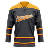 Custom Unisex Black & Gold Pattern Hockey Jersey