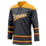 Custom Unisex Black & Gold Pattern Hockey Jersey