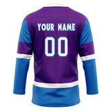 Custom Unisex Purple & Blue Pattern Hockey Jersey