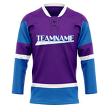 Custom Unisex Purple & Blue Pattern Hockey Jersey