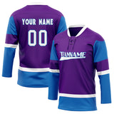 Custom Unisex Purple & Blue Pattern Hockey Jersey