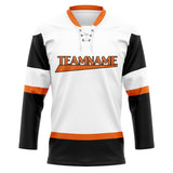 Custom Unisex White & Black Pattern Hockey Jersey